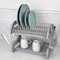 Home Basics S Shape  2 Tier Dish Drainer, Grey DD41276 - alternate 2